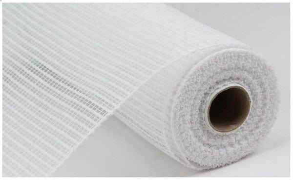 10"X10yd Horizontal Wide Stripe Mesh - White Craig Bachman RE890027