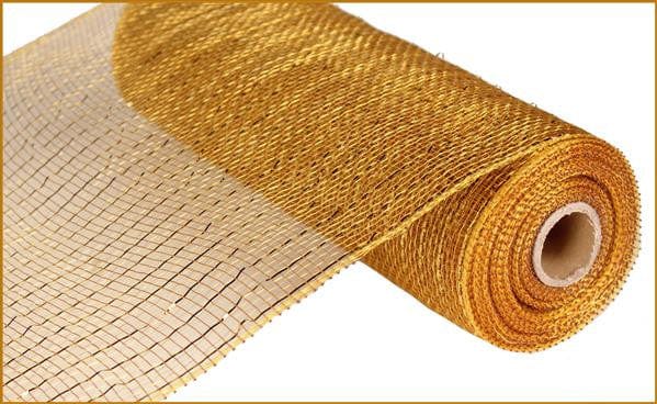 10"X10YD Metallic Mesh - Gold/Brown W/Gold  Foil Craig Bachman RE800108