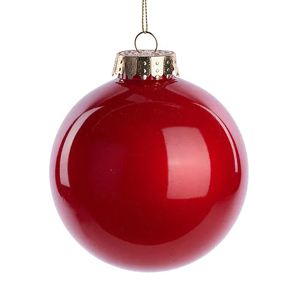 100Mm Dia Lacquer/Glass Look Ornament -  Red Craig Bachman XH966124