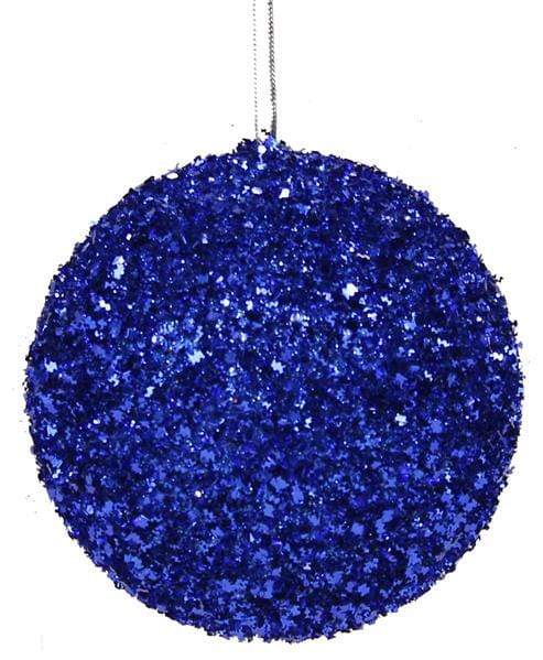 100MM Glitter Ball Ornament-Royal Blue Shirley's Direct XJ430025