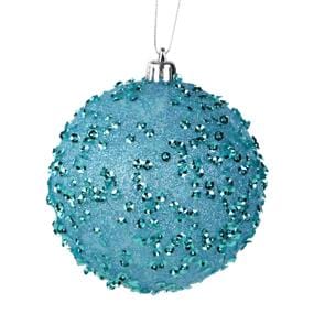 100Mm Sequin/Glitter Ball Ornament-Ice Blue Craig Bachman XY8815CE