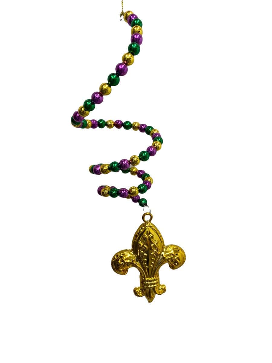 11.5" Fleur De Lis Hanging Bounced Ornament - Mardi Gras Shirley's Direct A21429