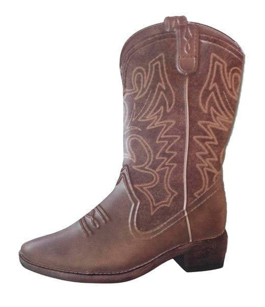 12.5"H Embossed Classic Cowboy Boot - Tan/Brown/Black Shirley's Direct MD0824