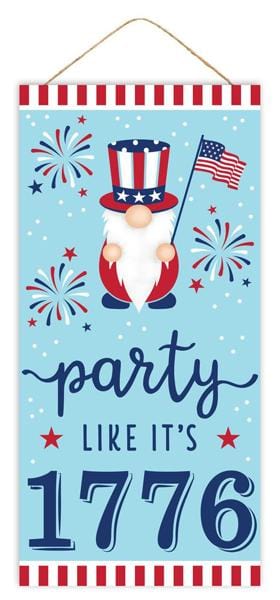 12.5"H x 6"L Party Like It's 1776 Sign - Lt Blue/Red/White/Navy Craig Bachman Signs AP7096