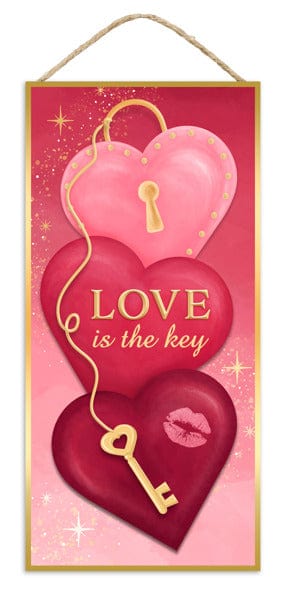 12.5"Hx6"L Mdf Love Is The Key Sign Shirleys of Collins AP7360