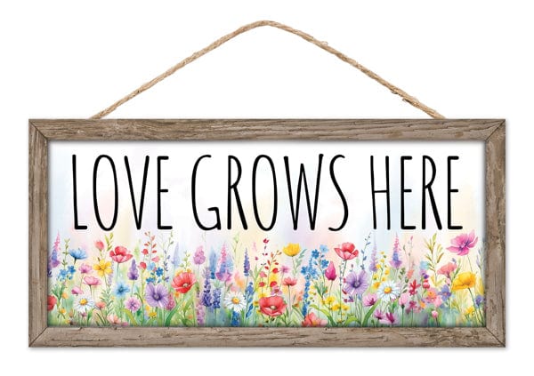 12.5"L x 6"H Love Grows Here Sign Craig Bachman AP7386