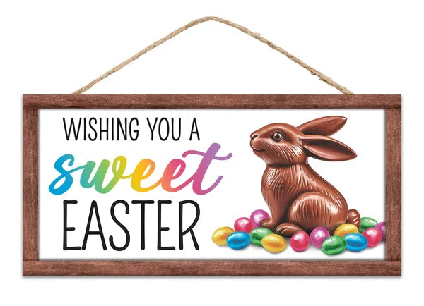 12.5"L x 6"H Sweet Easter W/Bunny Sign Craig Bachman AP7437