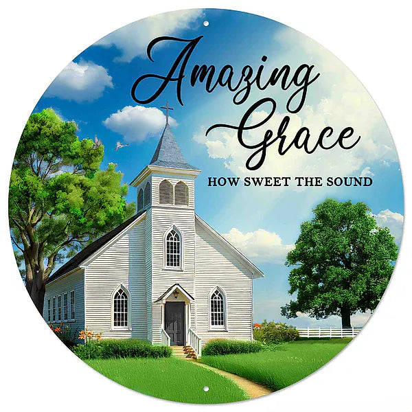 12"Dia Amazing Grace Church Sign Craig Bachman MD1796