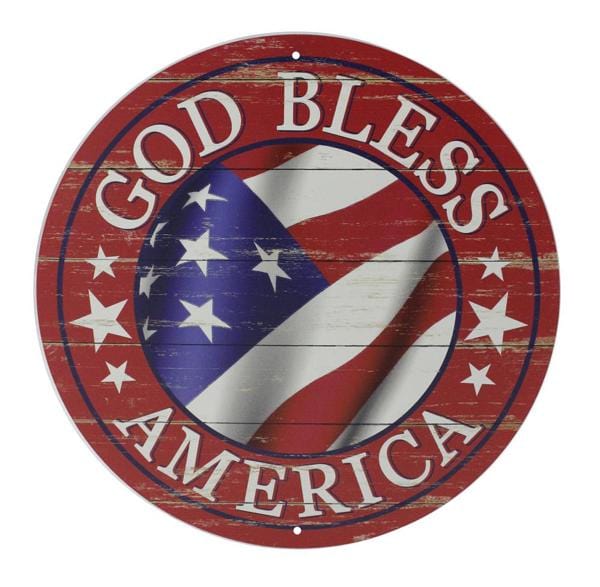 12"Dia God Bless America Sign Craig Bachman MD0357