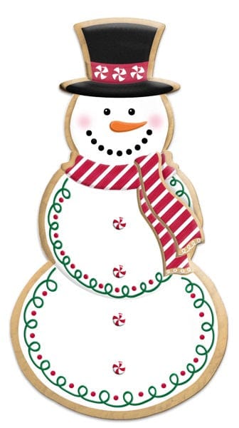 12"H Metal Snowman Cookie W/Stripe Scarf Craig Bachman MD1494C3