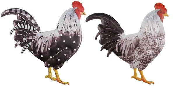 12"H X 11.75"L EMBOSSED ROOSTER, 2 ASST - BLACK/WHITE/GREY Shirley's Direct MD0663