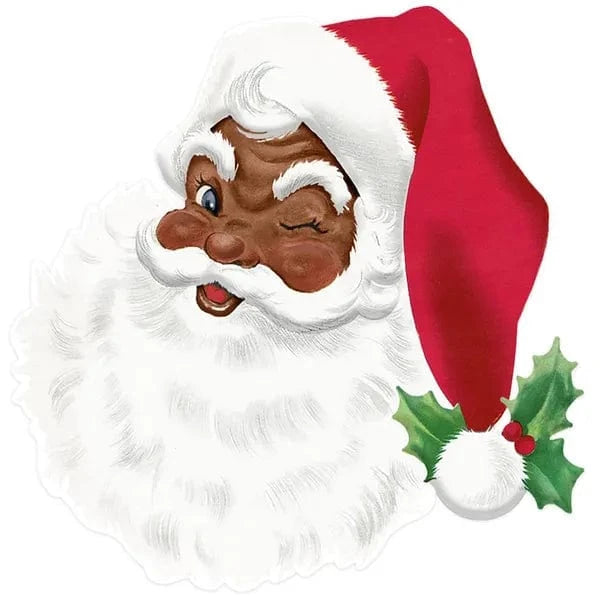 12"H x 11.75"L Metal Embossed Santa Face Craig Bachman MD1352