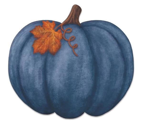 12"L x 11"H Metal/Embossed Pumpkin Sign - Blue Shirley's Direct MD115103