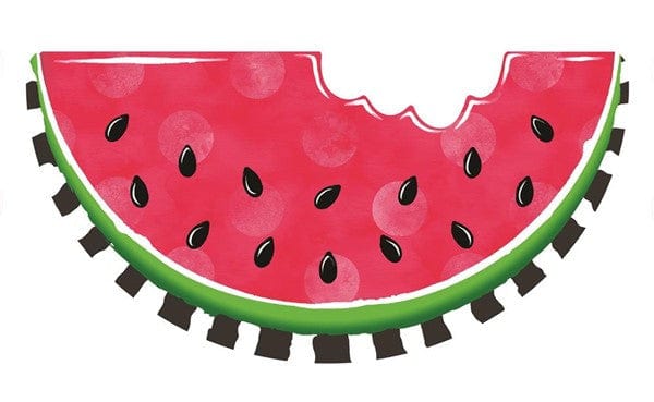 12"L X 6.25"H EMBOSS POLKA DOT WATERMELON - PINK/BLACK/WHITE/GREEN Shirley's Direct MD0709