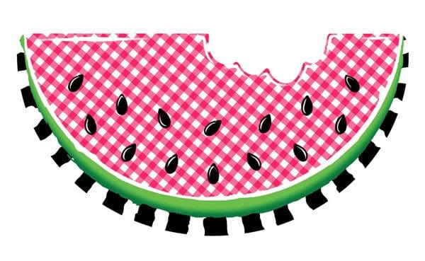 12"L X 6.25"H Metal Embossed Watermelon - Red/Black/White/Green Shirley's Direct MD0710