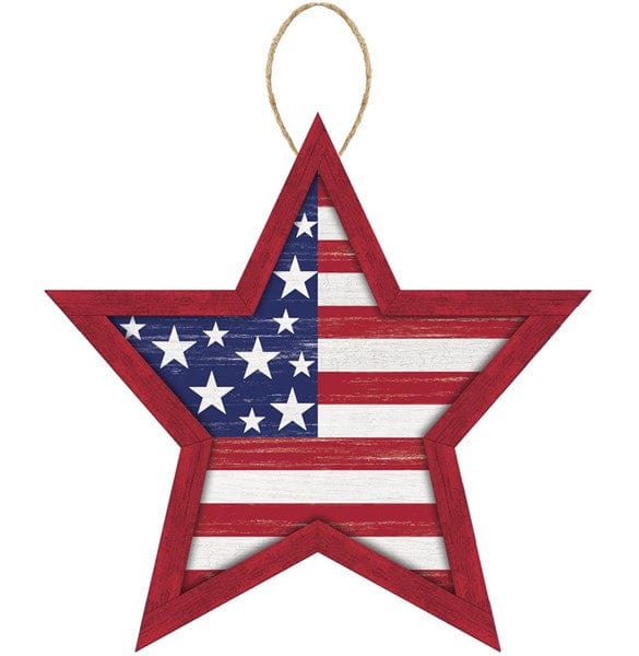 12"Lx11.75"H Mdf Stars And Stripes Sign - Red/White/Blue Shirley's Direct AP8704