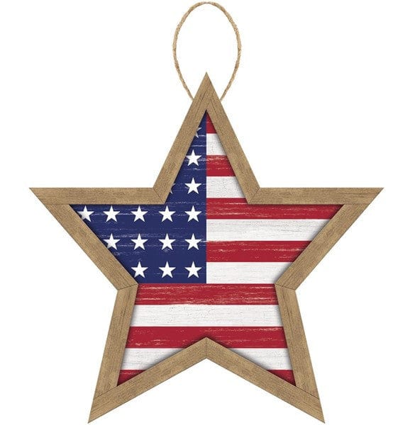 12"Lx11.75"H Mdf Stars And Stripes Sign - Red/White/Blue/Natural Shirley's Direct AP8705