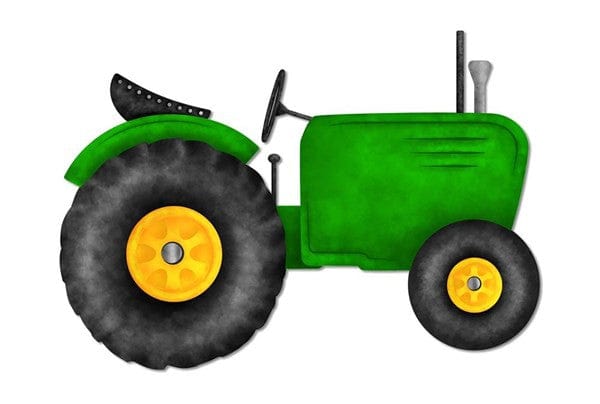 12”Lx8.5”H Metal/Embossed Tractor - Green/Yellow/Yellow-Orange/Grey/Black Shirley's Direct MD080109