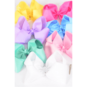 12 Piece Jumbo Spring Mix Hairbows Shirley's Direct Springmix