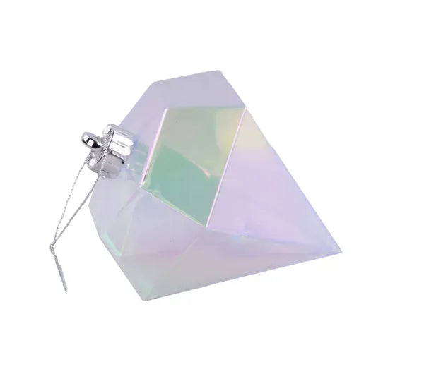 120Mm Iridescent Diamond Ornament - Iridescent Clear Craig Bachman Ornaments XH1149