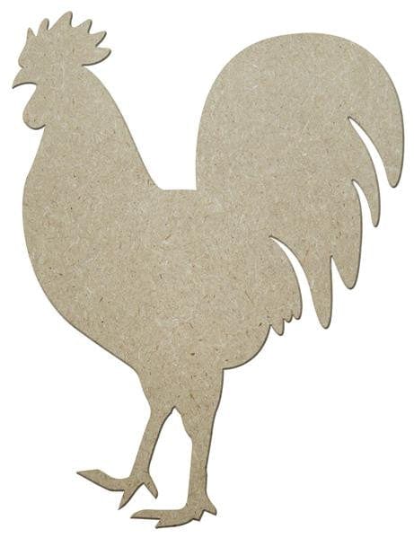 13"H X 9.75"L MDF Rooster - Natural Shirley's Direct AB2491