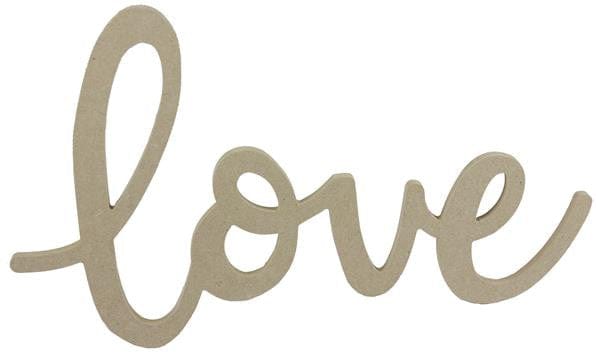 14.25"L X 8.75"H MDF "Love" - Natural Shirley's Direct AB2472