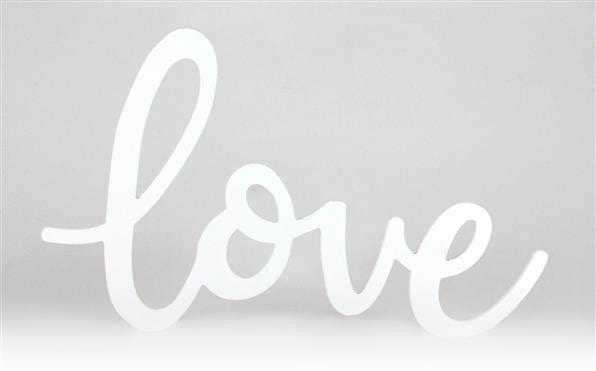 14.25"L X 8.75"H MDF "Love" - White Shirley's Direct AB247327