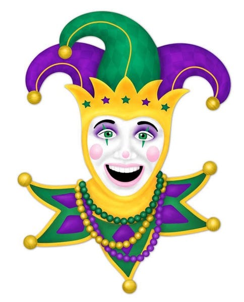 15"H Metal Mardi Gras Jester Head Sign Craig Bachman MD1339