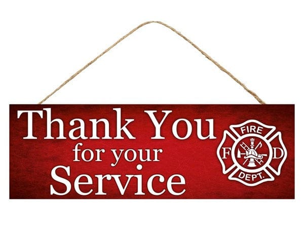 15"L X 5"H Firefighter Thank You Sign - Red/White Shirley's Direct AP806724