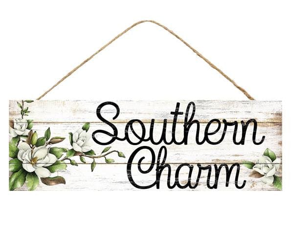 15"L X 5"H Southern Charm Sign - Beige/Black/Cream/Green Shirley's Direct AP80585