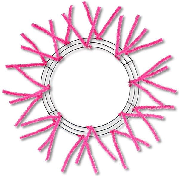 15"WIRE,25"OAD-PENCIL WORK - WREATH X18 TIES, HOT PINK Shirley's Direct XX750411