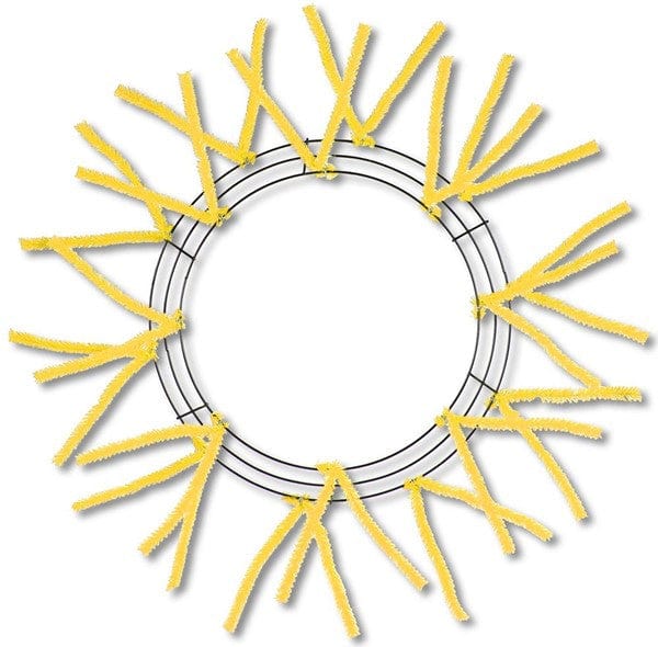 15" WIRE, 25" OAD-PENCIL WORK - WREATH X18 TIES, YELLOW Shirley's Direct XX750429