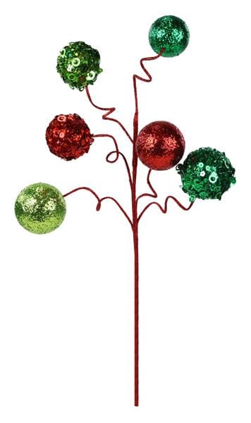 19"L Glitter/Sequin Ball Pick x 6-RED/EMERALD/LIME Craig Bachman XS1173A3