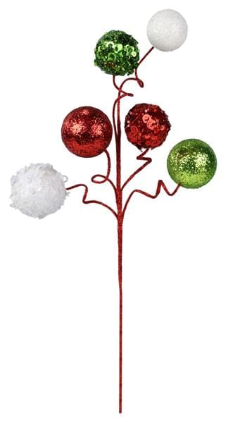 19"L Glitter/Sequin Ball Pick x 6-RED/WHITE/LIME Craig Bachman XS117392