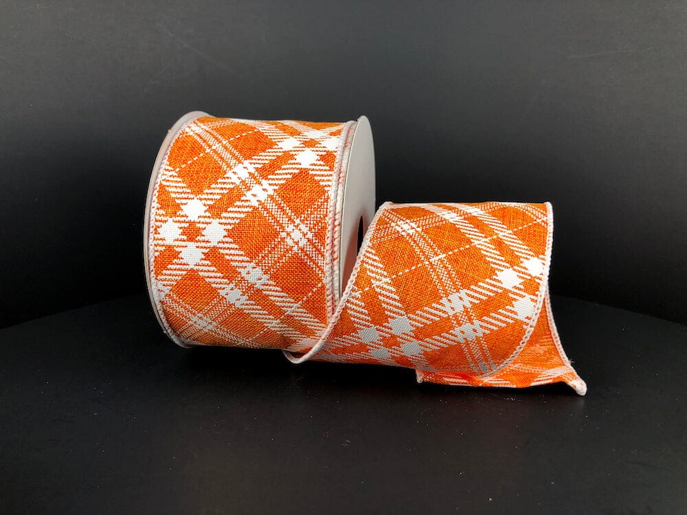 2.5" Sandra Plaid Ribbon - Orange Jascotina Ribbon 41342-40-46