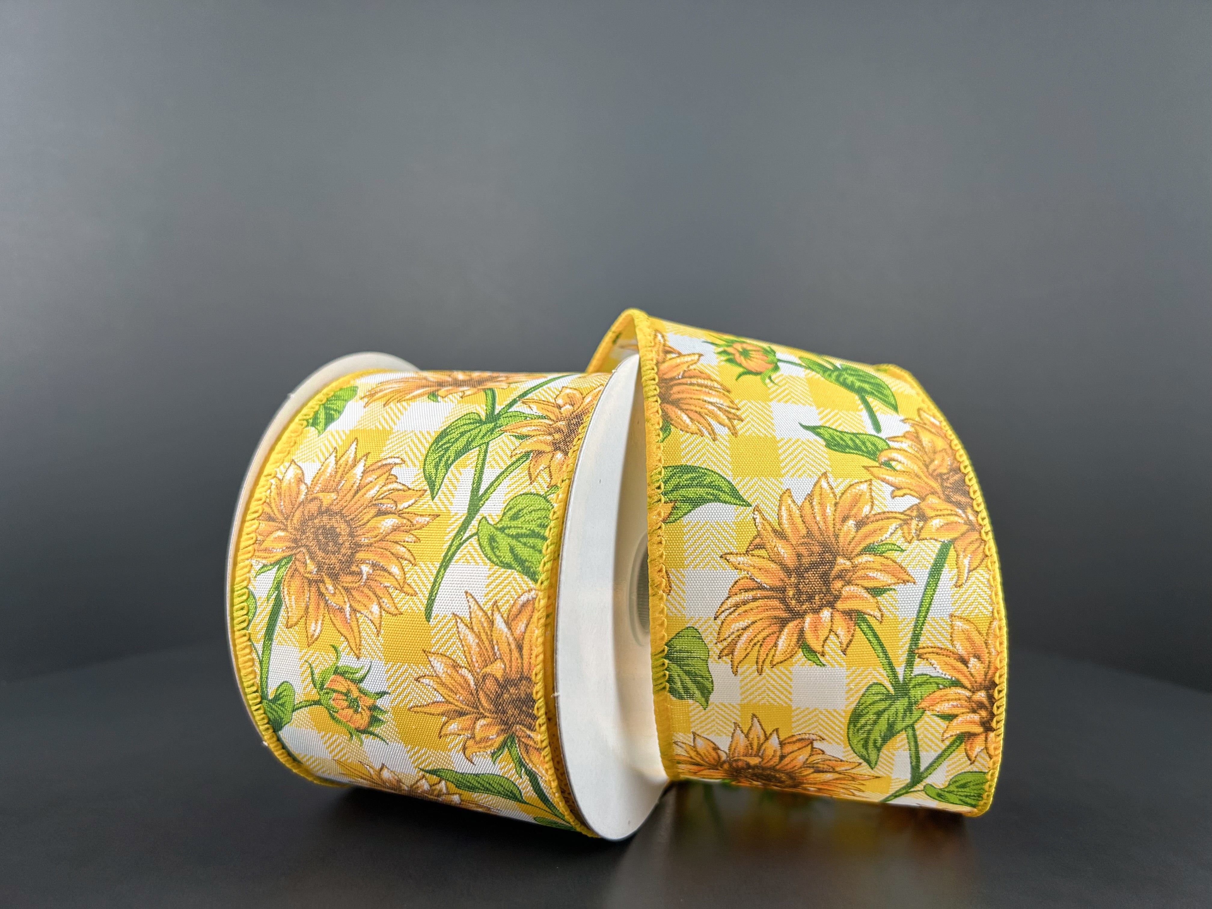 2.5" Sunflower Ribbon - Yellow Jascotina Ribbon 42445-40-49