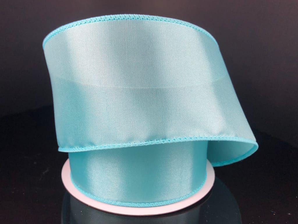 2.5" X 10Y Wired Budet Satin - Aqua Jascotina 950240-45