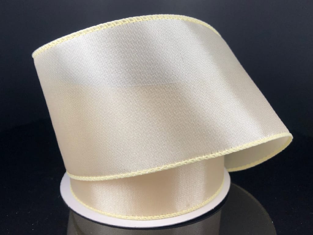 2.5" X 10Y Wired Budet Satin - Ivory Jascotina 950240-18