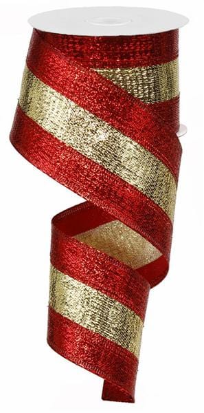 2.5" x 10yd 3-In-1 Metallic Ribbon - Red/Gold/Red Craig Bachman Ribbon RG0140379