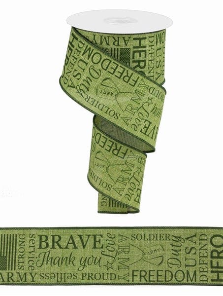 2.5" x 10yd Army On Royal Burlap Craig Bachman RG018222Y