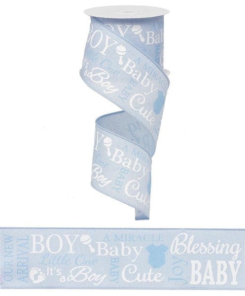 2.5" X 10YD BABY BOY/ROYAL - PALE BLUE/WHITE/LT BLUE Craig Bachman RG01590