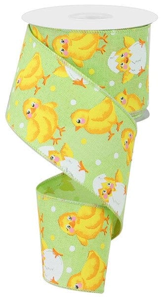 2.5" X 10YD BABY CHICKS ON ROYAL - BRIGHT GREEN/MULTI Craig Bachman RGE1090H2