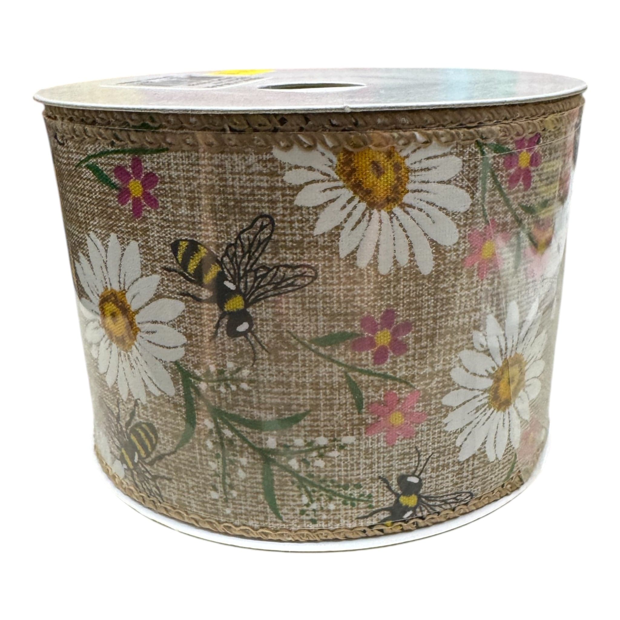 2.5" x 10YD Bee and Daisy Ribbon Shirleys of Collins 41336-40-03