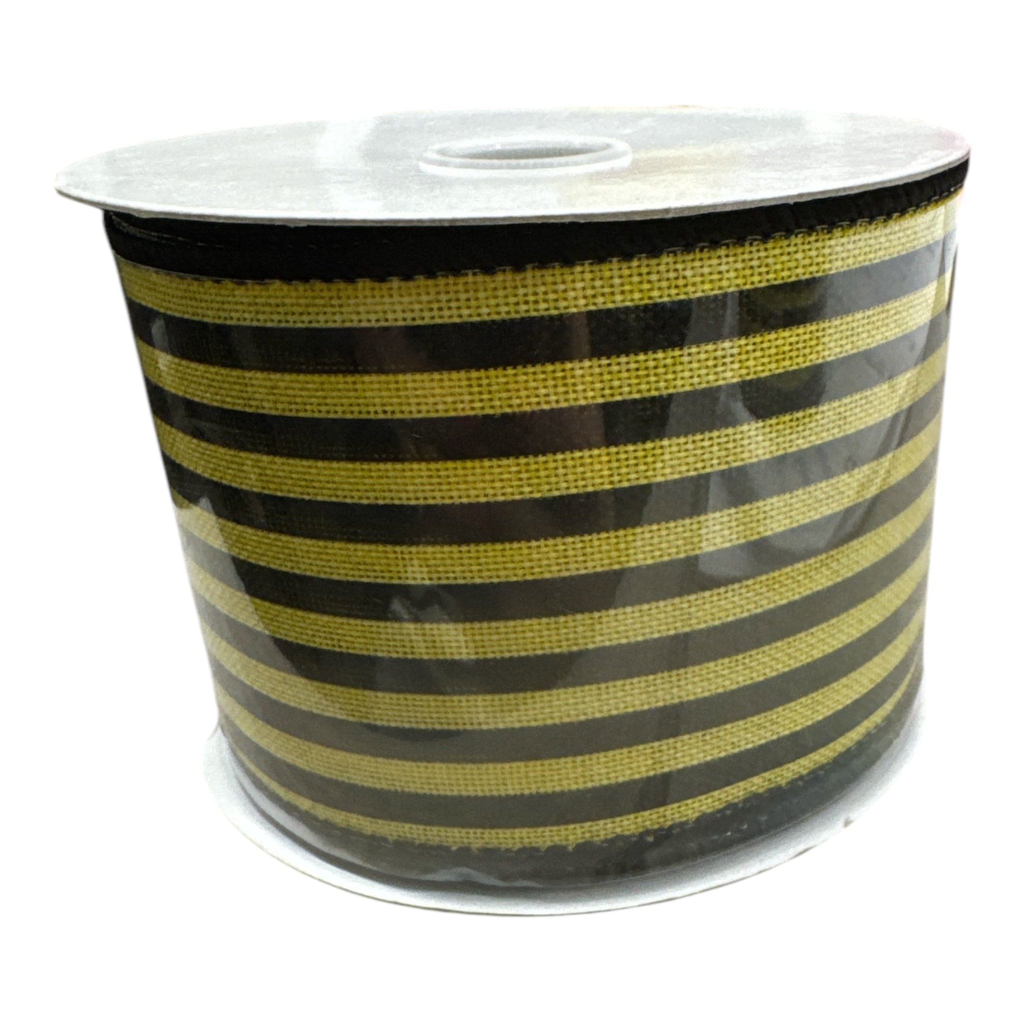 2.5" x 10YD Black and Yellow Striped Ribbon Shirleys of Collins 41255-40-49