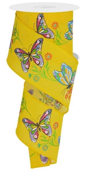 2.5" x 10yd Butterfly/Branches-Yellow/Multi Craig Bachman