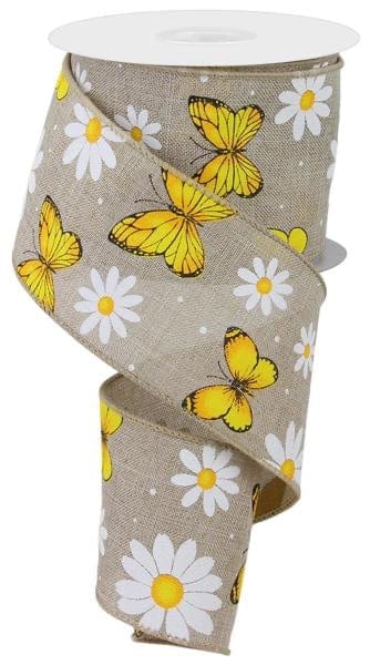 2.5" x 10yd Butterfly/Daisy On Royal Craig Bachman RGC198518