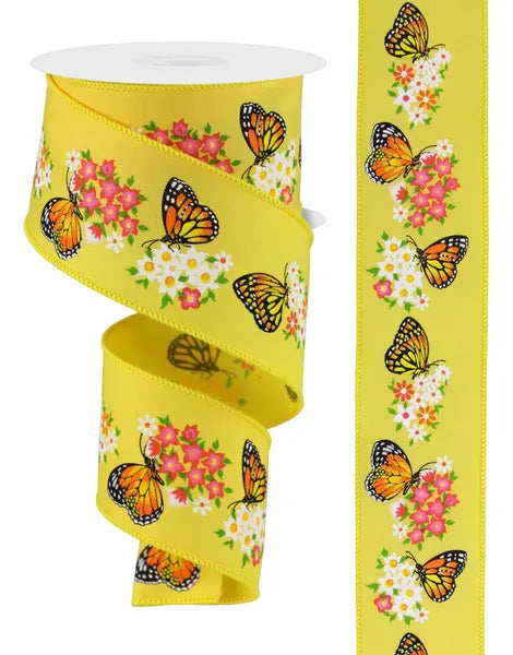 2.5" x 10yd Butterfly W/Flowers Shirleys of Collins rge174929