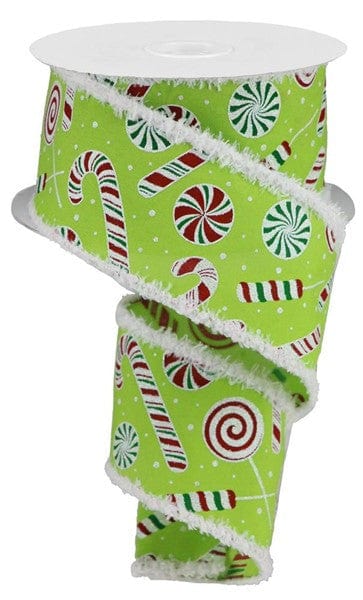 2.5" X 10YD CANDY CANE/PEPPERMINT/DRIFT - LIME/RED/GREEN Craig Bachman RG0839033