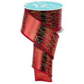 2.5" X 10YD Cracked Foil - Red/Lime Green Craig Bachman Ribbon RGH108870