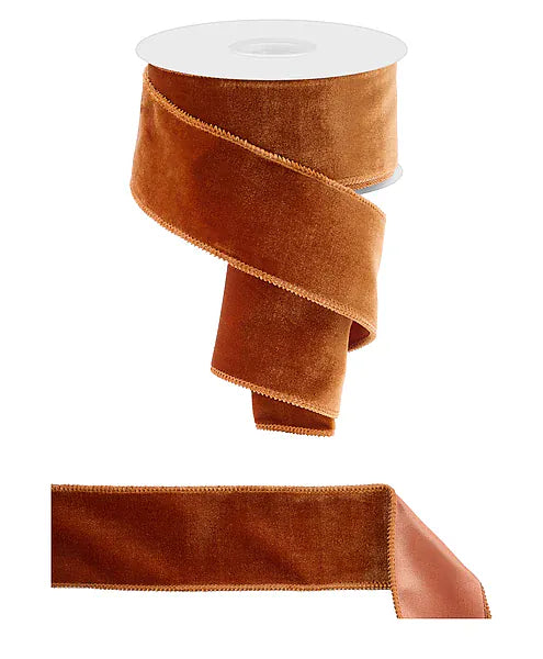2.5" x 10yd Deluxe Velvet/Satin Backing - Burnt Sienna Craig Bachman RGE1659J1